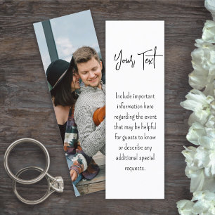 25 Pack of Mini Bookmarks Wedding Enclosure Cards