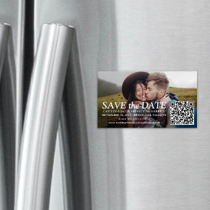 25 Pack Save the Dates Wedding QR Code and Photo Magnetic Business Card
