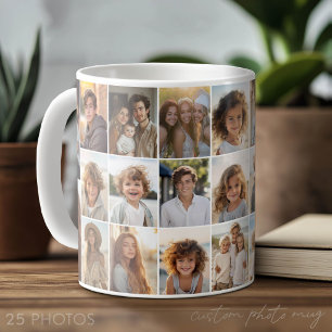 25 Photo Collage - Modern Minimal Grid Coffee Mug