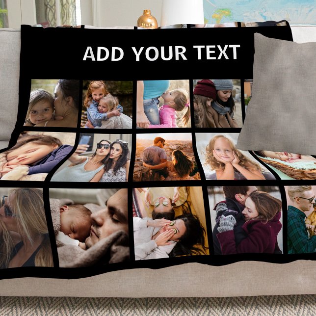 25 Photo Collage Template Fleece Blanket (Creator Uploaded)