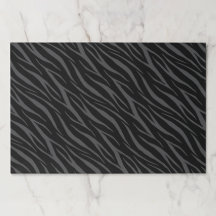    25 Sheets Black & Grey Zebra Business Gift Wrap