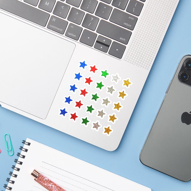 +25 Small Stars | Aesthetic Colourful Glitter (Laptop w/ iPhone)