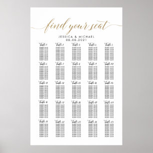 25 Table 250 Guests Large Wedding Seating Chart