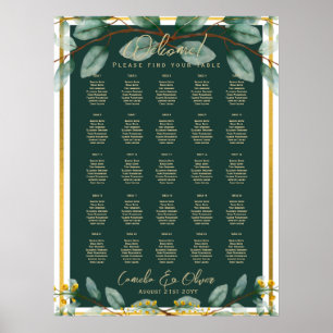 25 Table Greenery Eucalyptus Rustic SEATING CHART