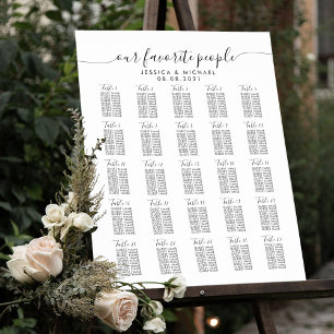 25 Table Large Wedding Guest Seating Chart