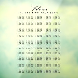 25 Table Seating Chart Transparent Script Simple
