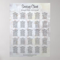 25 Table White Reflections Wedding Seating Chart