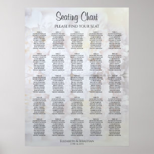 25 Table White Reflections Wedding Seating Chart