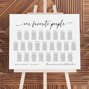 25 Tables Our Favourite People Seating Chart Plan
