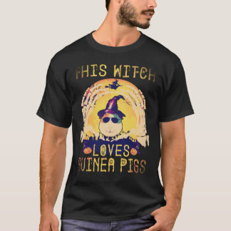 25 This Witch Loves Guinea Pigs Halloween T-Shirt