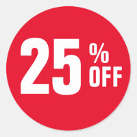 25% Twenty Five Percent OFF Custom Discount Sale