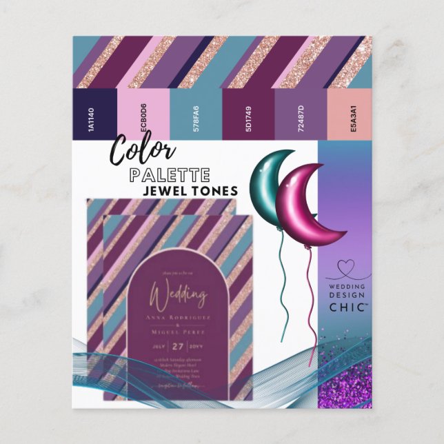 25 x Colour Palette Magenta Teal Vendor INFO Flyer (Front)