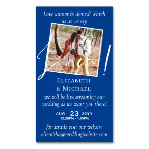 25 x Magnetic Wedding Livestreaming Save the Date Business Card