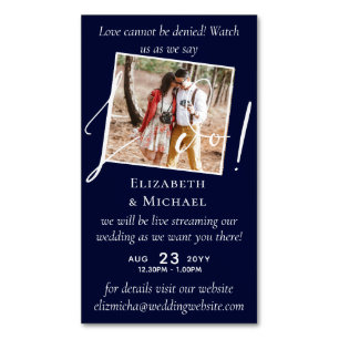 25 x Magnetic Wedding Livestreaming Save the Date Business Card