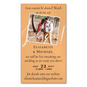 25 x Magnetic Wedding Livestreaming Save the Date Business Card