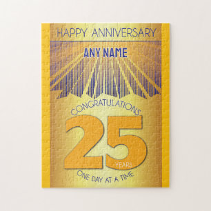 25 Year AA 12 Step Anniversary Personalised Jigsaw Puzzle