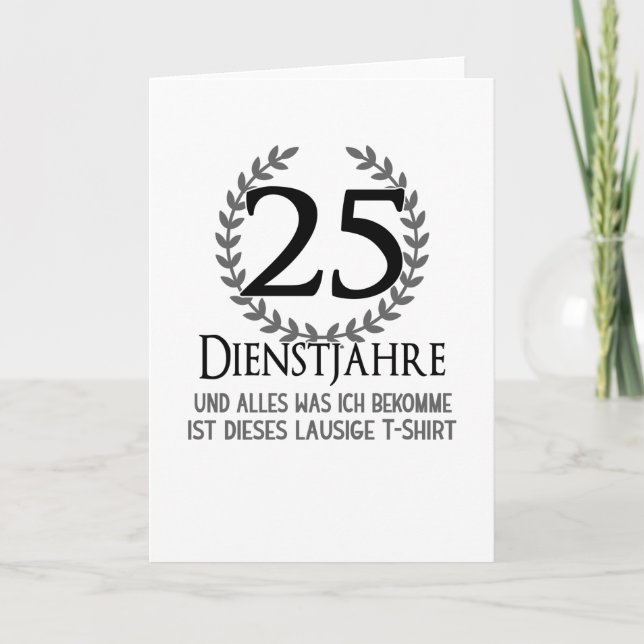 25 Year Company Anniversary Employee Company Card (Front)