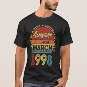 25 Year Old March 1998  25th Birthday   2 T-Shirt