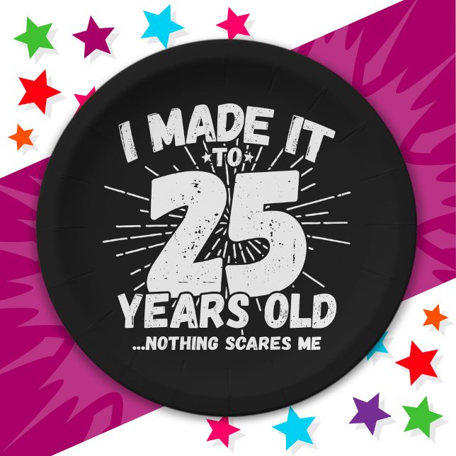 25 Year Old Sarcastic Meme Funny 25th Birthday Paper Plate (Creator Uploaded)