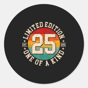 25 year old vintage 2001 limited edition 25th classic round sticker