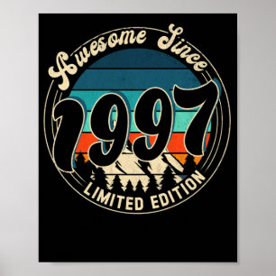 25 Year Old Vintage 25th Year Old Birthday 1997 Poster
