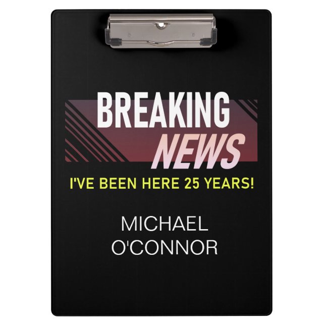 25 Year Work Anniversary Employee Appreciation Clipboard (Front)