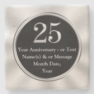 25 Year Work Anniversary Gift Ideas, Personalised Stone Coaster