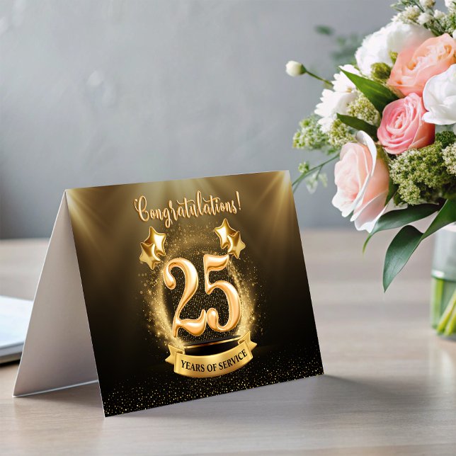 25 Years Employee Milestone Anniversary Fold Card (25 Years Employee Milestone Anniversary Fold Card)