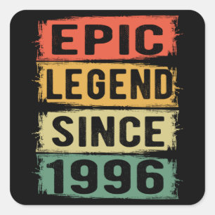 25 Years Old Bday 1996 Epic Legend 25th Birthday Square Sticker