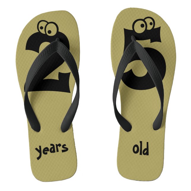 25 years old Fun Birthday Numbers Jandals (Footbed)