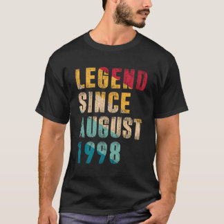 25 Years Old Gifts Legend Since August 1998 25Th B T-Shirt