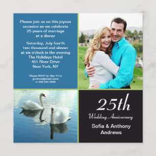 25 years photo anniversary invitation