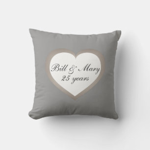 25 Years Silver Anniversary Cushion
