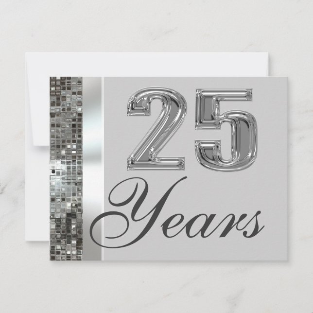25 Years Silver Anniversary Elegant Invitation (Front)