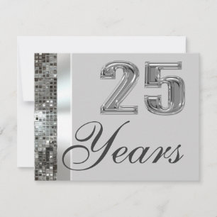 25 Years Silver Anniversary Elegant Invitation