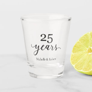 25 years Silver wedding anniversar Elegant Shot Glass