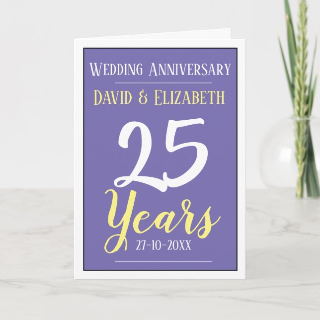25 Years Silver Wedding Anniversary Card (Front)
