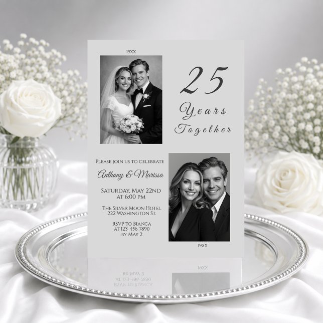 25 Years Together Silver Wedding Anniversary Invitation (Creator Uploaded)