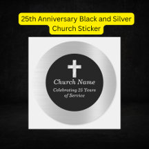 25th Anniversary Black and Silver Church Keepsake 