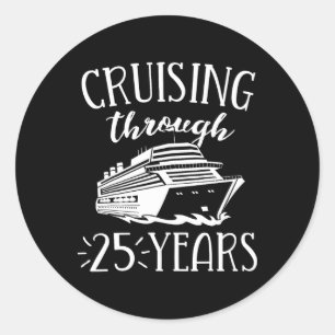 25th Anniversary Cruise His Hers Vacation Match Co Classic Round Sticker