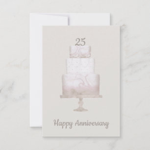 25th Anniversary Custom Cake Greeting Card