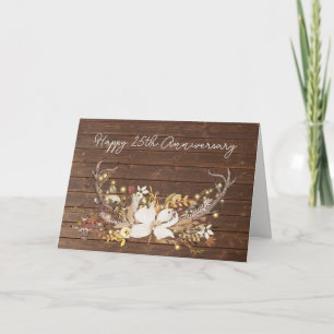 25th Anniversary Deer Antler Bouquet Card