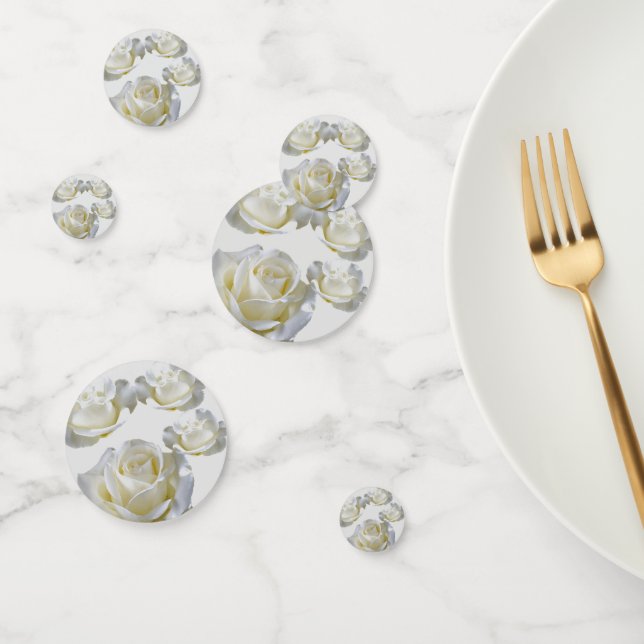 25th Anniversary editable Silver Rose   Confetti (Group)
