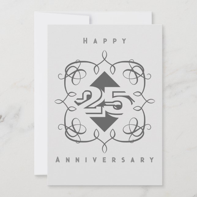 25th Anniversary Flat Greeting Card (Front)