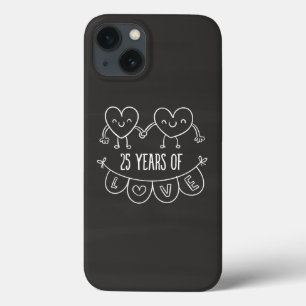 25th Anniversary Gift Chalk Hearts iPhone 13 Case