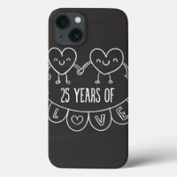 25th Anniversary Gift Chalk Hearts