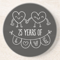 25th Anniversary Gift Chalk Hearts