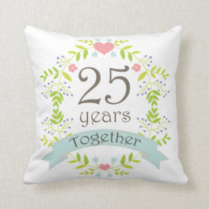 25th Anniversary Gift Throw PIllow
