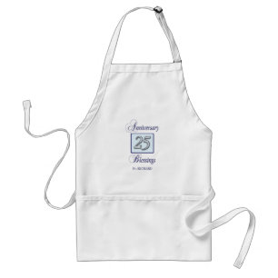 25th Anniversary in Blue and Silver Standard Apron