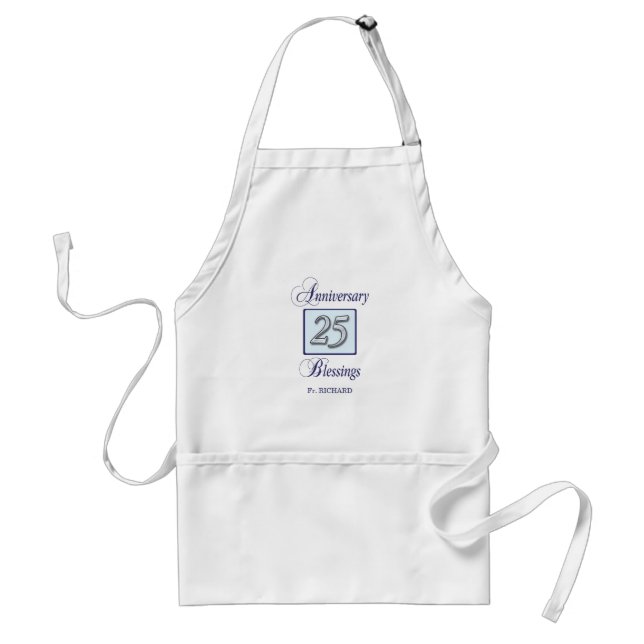 25th Anniversary in Blue and Silver Standard Apron (Front)